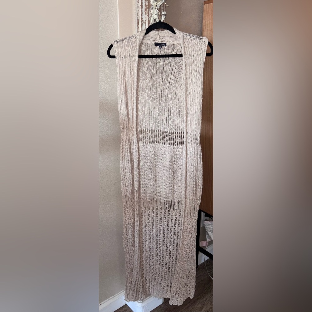 Cream sleeves duster kimono knit cardigan Medium